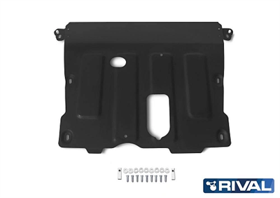 Защита картера + КПП + комплект крепежа, RIVAL, Сталь, Renault Duster 2021-, V - 1.3Т: 1.5d: 1.6/Ren - фото 61827