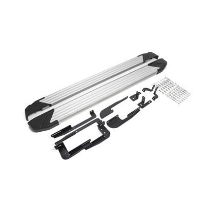 Порог-площадка "Silver" F173AL + комплект крепежа, RIVAL, Hyundai ix35 2010-2013-2015 /Kia Sportage 2010-2014-2015 - фото 69542