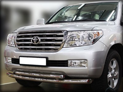Дуга передняя по низу бампера d-76+60 радиусная двойная (LCN_4.1) Toyota Land Cruiser 200 2007-2011 - фото 70751