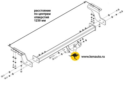 Фаркоп Halty для Toyota Hiace 04-17 - фото 71164