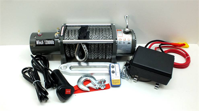 Лебедка электрическая 12V Electric Winch 12000lbs / 5443 кг (блок управления IP66) кев.трос 10mm - фото 72534