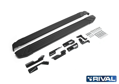 Порог-площадка "Black" F180ALB + комплект крепежа, RIVAL, Peugeot 3008 2017- - фото 73791