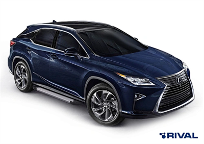 Порог-площадка "Silver" F180AL + комплект крепежа, RIVAL, Lexus RX 2015- - фото 74073