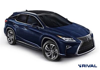 Порог-площадка "Premium-Black" A180ALB + комплект крепежа, RIVAL, Lexus RX 2015- - фото 74076