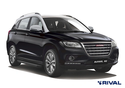 Порог-площадка "Premium-Black" A173ALB + комплект крепежа, RIVAL, Haval H2 2014- - фото 74248