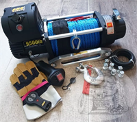 Лебедка электрическая 12V Electric Winch 9500lbs / 4310 кг (моносол/механизм IP66)  с кевларовым тро