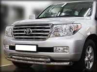 Дуга передняя по низу бампера d-76+60 радиусная двойная (LCN_4.1) Toyota Land Cruiser 200 2007-2011