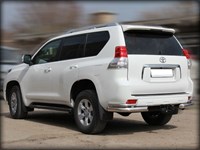 Защита заднего бампера уголки d-76+43 (удлиненные) Toyota Land Cruiser Prado 150 2009-2012 Защита заднего бампера уголки d-76+43 (удлиненные) Toyota Land Cruiser Prado 150 2009-2012