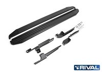 Порог-площадка "Premium-Black" A160ALB + комплект крепежа, RIVAL, Chevrolet Niva 2002-2009- Порог-площадка "Premium-Black" A160ALB + комплект крепежа, RIVAL, Chevrolet Niva 2002-2009-