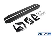 Порог-площадка "Premium-Black" A160ALB + комплект крепежа, RIVAL, Chery Tiggo 3 2017-