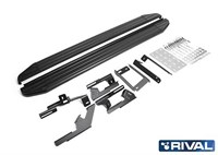 Порог-площадка "Premium-Black" A173ALB + комплект крепежа, RIVAL, Chery Tiggo 5 2014-2016-