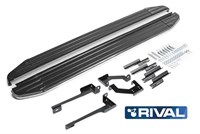 Порог-площадка "Premium" A173ALP + комплект крепежа, RIVAL, Honda CR-V 2007-2010-2012