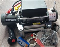 Лебедка электрическая 24V Electric Winch 12000lbs / 5443 кг (блок управления IP66) стальной трос