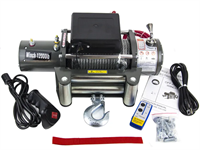 Лебедка электрическая 12V Electric Winch GRIZZLY F 12000lbs/5443 кг (IP66) стальной трос Лебедка электрическая 12V Electric Winch GRIZZLY F 12000lbs/5443 кг (IP66) стальной трос