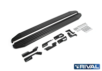 Порог-площадка "Premium-Black" A180ALB + комплект крепежа, RIVAL, Peugeot 3008 2017-