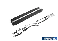Порог-площадка "Black" F173ALB + комплект крепежа, RIVAL, Nissan Murano 2009-2016
