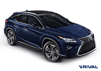 Порог-площадка "Black" F180ALB + комплект крепежа, RIVAL, Lexus RX 2015-