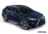 Порог-площадка "Silver" F180AL + комплект крепежа, RIVAL, Lexus RX 2015-